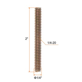 QUARKZMAN Pack of 10 1/4 x 2 Inch Carbon Steel Threaded Rods, Colour-Galvanised Fully Threaded Screw for Furniture, Garden, Railing Mounting