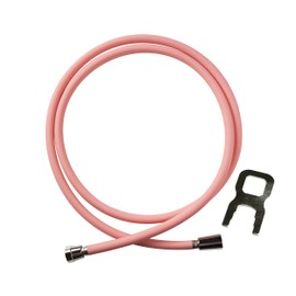 BODIBEAM Shower Hose Extra Long 79 Inches Soft PVC with Automatic Residual Water Discharge, 360 Degree Rotation, Replacement Hand Held Shower Hose for Shower Head, Peony Pink