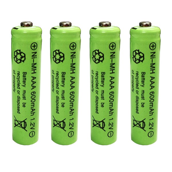 GSUIVEER Ni-mh AAA 600mAh 1.2V Triple A Rechargeable Batteries for Outdoor Garden Solar Light Lamp 4Pcs