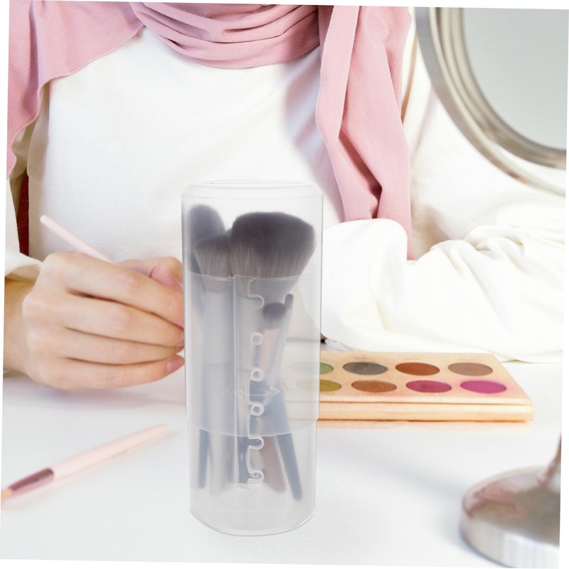 BUGUUYO 2pcs Adjustable Makeup Brush Holder Organizer Lid Compact Desk