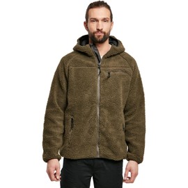 Brandit Individual Wear Men's Hooded Fleece Full Zip Jacket, Olive - L