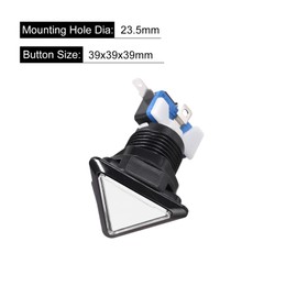 Rebower Game Push Buttons Triangle Push Switches LED Light with Micro Switches [for Arcade Game] 39x39x39mm White 5