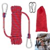 Professional Climbing Rope, 10mmx10m Rappelling Abseiling Rope, Static Climbing Rope With Two Carabiners, Rope for Escape Camping Hiking(Red)