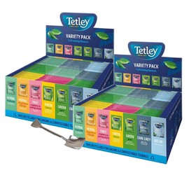 2x90 Specialty Variety Pack String & Tag Tea Envelopes in Display Box (180 tea bags) vs Gift Spoon Included