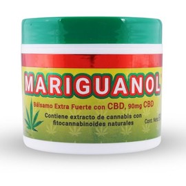 Mariguanol - El original Bálsamo Extra Fuerte, Gel para el cuerpo, formulado con 90 mg de CBD cannabidiol, Mentol, sensación de alivio. Frasco con 90g