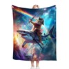 Funny Cat Blanket Fleece Soft Warm Plush Cat Shark Space