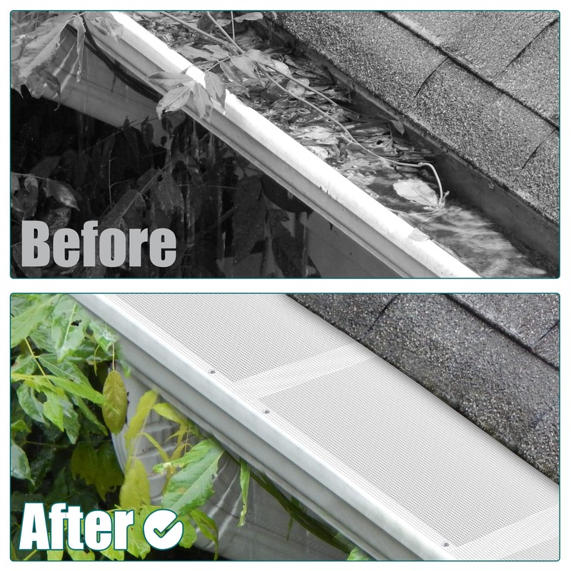 Daisypower Gutter Guards,4", 5", 6" Stainless Steel DIY Leaf Protection,Micro-Mesh