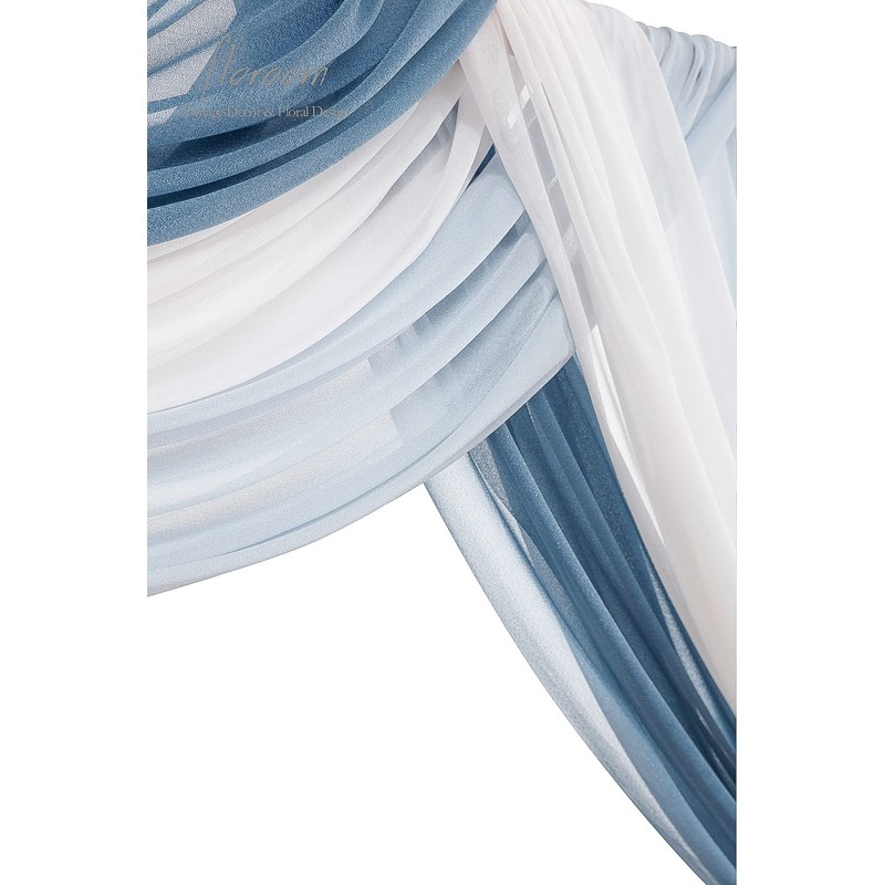 Floroom Wedding Arch Draping Fabric 3 Panels 20Ft Chiffon Fabric