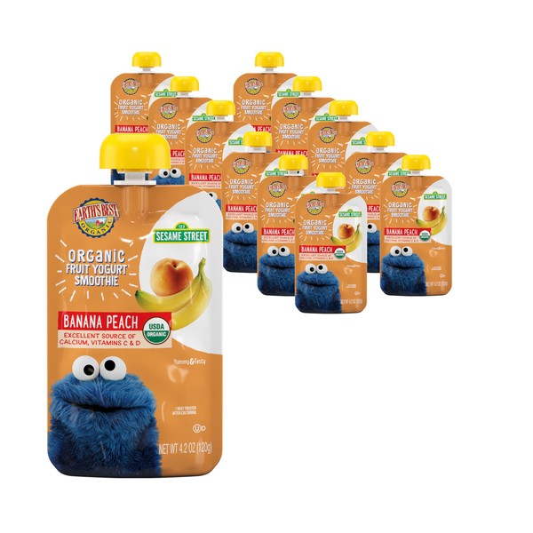 Earth's Best Organic Yogurt Smoothie Pouches, 24+ Months, Fruit Yogurt