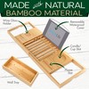 SereneLife Luxury Bamboo Bathtub Caddy Tray - Adjustable Natural Wood