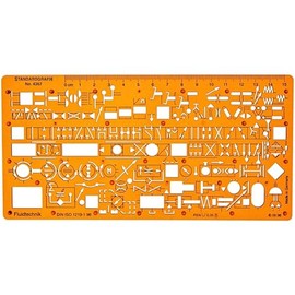 Standardgraph Stencil - Hydraulics, Pneumatics, Fluid Technology Flow Control Schema Symbols Installation Stencil - Plumbing, Heating, Air Conditioning Stencil