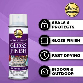 Aleene's 26412 Spray Gloss Finish, 6 Oz Acrylic Sealer, Original Version, Clear - Gloss