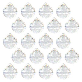 GOIYZTTR 12 Pcs Clear Crystals Ball Prism, 20mm Crystal Chandelier Prism with Drilled Hole Prism Suncatcher Used in Ceiling Chandelier Hanging Decoration
