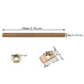 ITROLLE 4Sets M8x100mm Color Zinc Furniture Fastening Connectors Countertop Connector Table Top Fasteners Joint Connector Drawbolt Pack Miter Draw Bolt Countertop Flip Connector