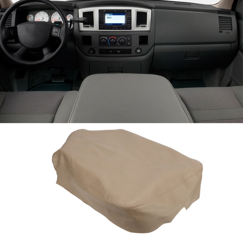 Center Console Armrest Cover Skin Microfiber Leather Replacement for Dodge