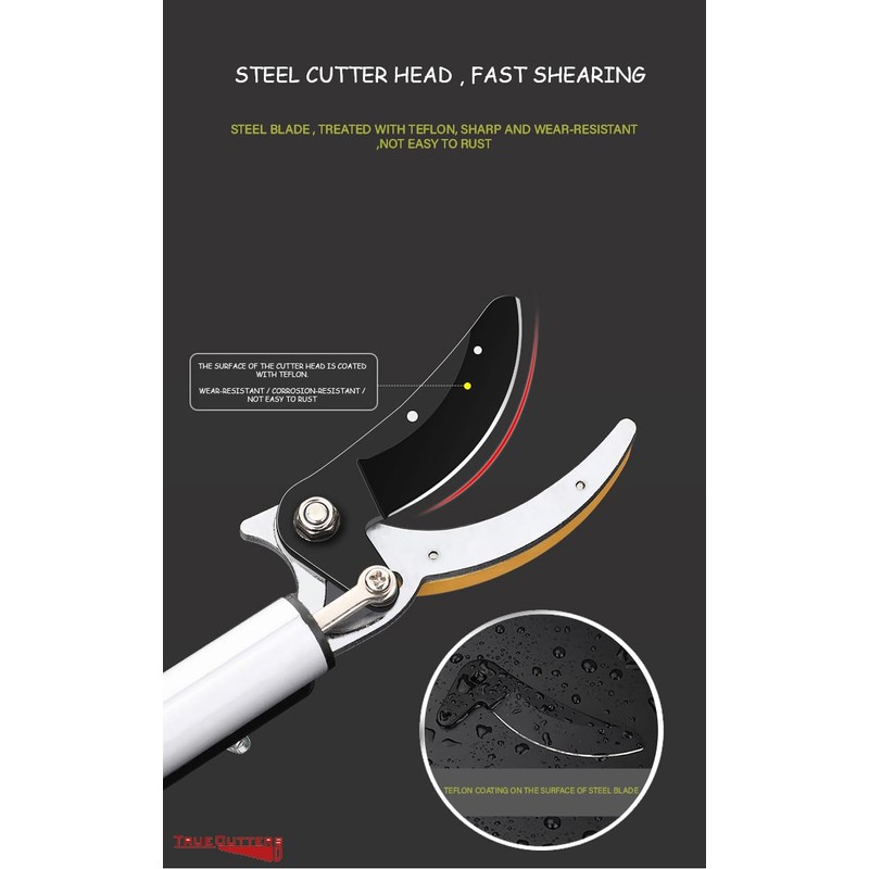 TrueCutters 4-11.5 Ft Extendable Tree Pruner & Pole Saw –