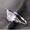 Yuren Women Ring Delicate Moonstone Diamond Ring Stylish Exquisite Encrusted