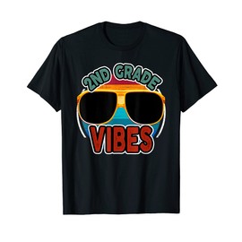 Kids Retro Sunglasses Second Grade Vibes Back To School T-Shirt