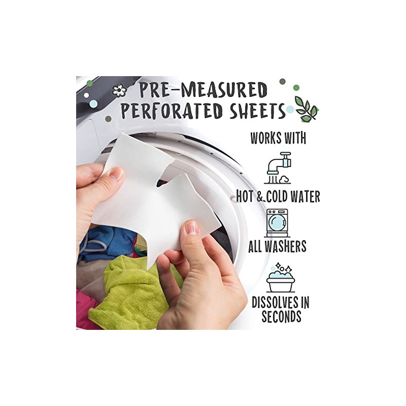 Eco Laundry Detergent Sheets - 80 Loads Laundry Sheets Detergent