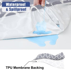 Smiry Smiry Picnic Table Cover with Bench Covers, Waterproof Elastic Fitted Tablecloth for 6 Foot Tables, Washable Polyester Tablecloths for Camping, Indoor & Outdoor (Grey Morocco, 30x72 Inch 3-pc Set)