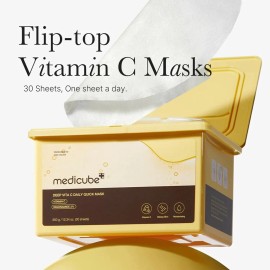 medicube Deep Vita C Daily Quick 30 Sheet Masks - Vegan Certified, Quick Dispens