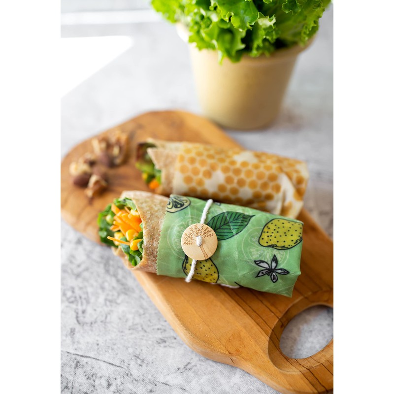 Trifecta Living Co. Versatile Beeswax Wraps,Set of 7-Fresh Food Keeper,