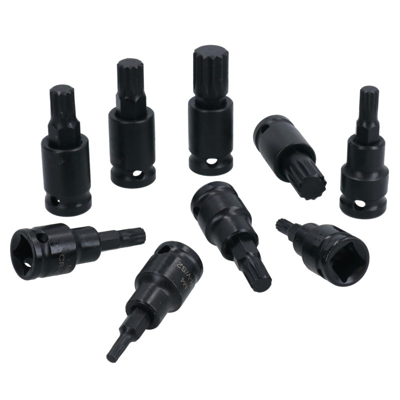 AB Tools Male Spline Impact Impacted Shallow Bit Sockets M5