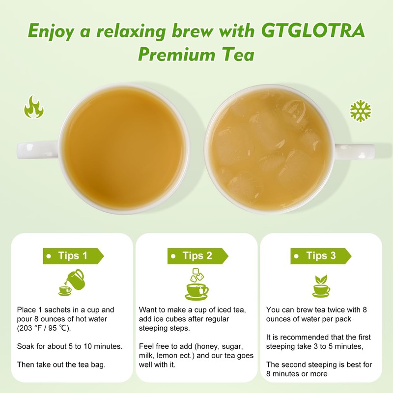 GTGLOTRA Oolong Tea Bags, 24 Whole Leaf Tea Bag, Alternative