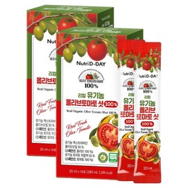 Nutri D Day Real NFC Juiced Organic Olive Tomato Stick Allto Shot 14p, 2 pieces, 280ml, 14 servings / 뉴트리디데이 리얼 NFC 착즙 유기농 올리브토마토 스틱 올토샷 14p, 2개, 280ml, 14회분