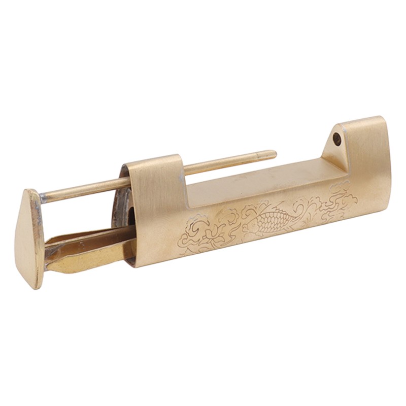 Antique Style Lock Spacing 5.9cm Auspicious Fish Lock Chinese Locks
