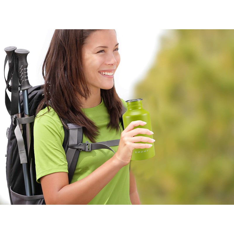 Beper Vacuum Flask with Carabiner Standard Green