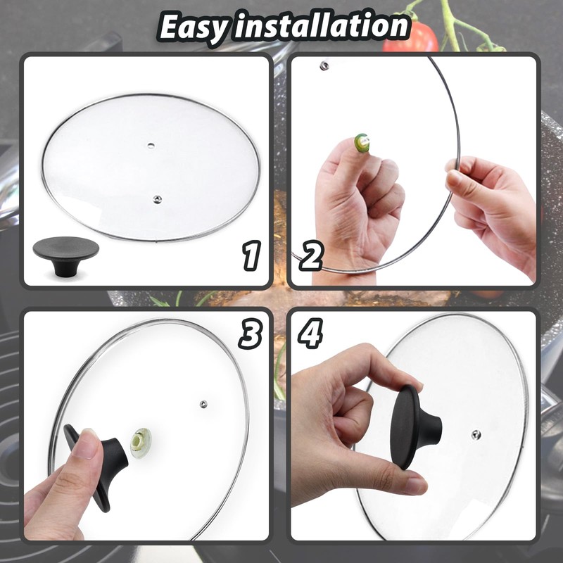 Uenhoy 4 Pcs Dutch Oven Knob Stainless Steel Pan Pot