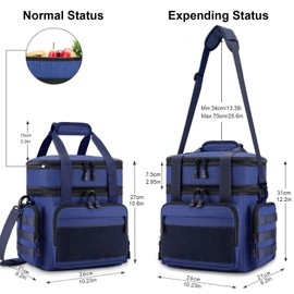 Gafetrey Large Lunch Box Bag for Men - Tactical Insulated Lunch Bag Adult - Thermal Lunchbox Leakproof Waterproof Cooler Bag for Work Office Camping Travel