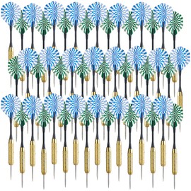 Playtastic Darts Set: 48 Brass Darts with Steel Tip, 200 Wings, 400 Rubber Rings (Steel Dart Set, Steel Dart Set, Dartboard)