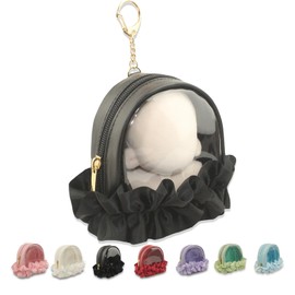 YOKUMA Plush Storage, Plush Pouch, Sewn Pouch, Pushing Bag, Push Up Product, Mini, Doll Storage, Pain Bag, Small, Clear Pouch, Transparent Pouch, Clear Bag, Carrying, Black