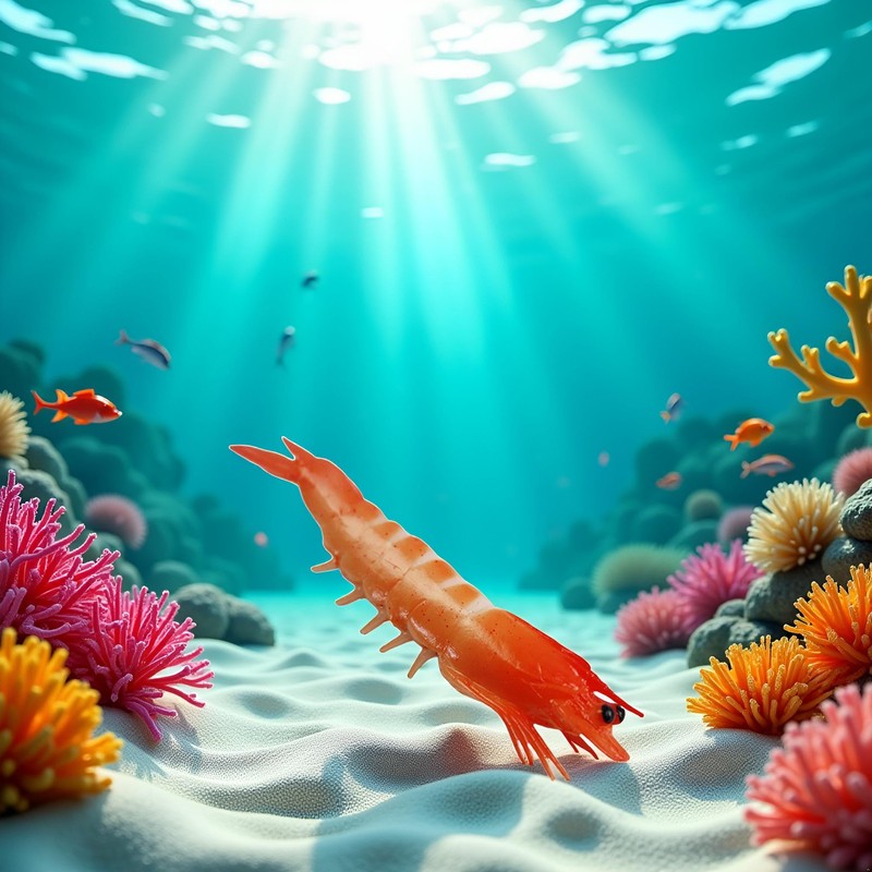 Tustao Red Fake Shrimp Model Artificial Shrimps Figures Realistic Seafoods