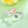 STARCHENIE Rose Initial Ring for Women 925 Sterling Silver Letter