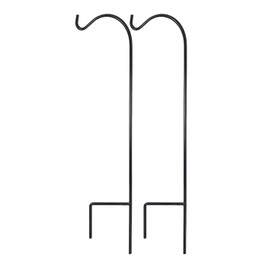 Ashman Shepherds Hook 2 Pack - 37 inches Tall and 2/5 inch Made of Premium Metal for Hanging Solar Lights, Bird Feeders, Mason Jars, Flower Basket, Christmas Lights, Lanterns, Garden Stakes