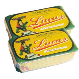 Luças Portuguese Sardines in Olive Oil and Piri-Piri - Product of Portugal - Pack of Two 4.23oz Cans