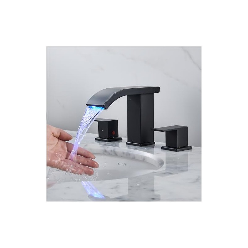 Bathroom faucets 3 Hole Widespread Modern Bathroom Sink Faucet 8