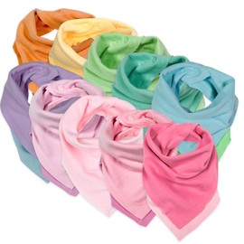 HonestBaby Organic Cotton Bandana Drool Bib Multi-Packs, 10-Pack Rainbow Girl, One Size