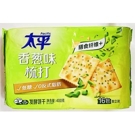 Soda Biscuit,Scallion Flavor,Low Sugar,14.1 oz,2 Pack