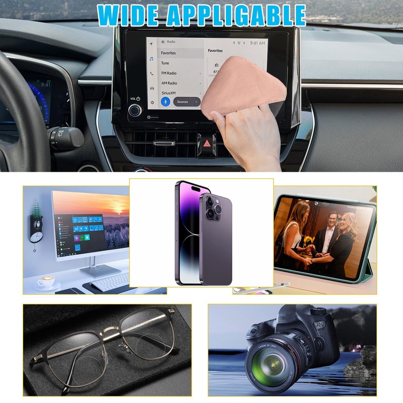 Ohleats Car Screen Cleaner, Microfiber Auto Screen Cleaning Pad, Foldable