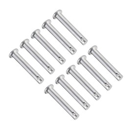 TA-VIGOR 10pcs 6 x 35mm Clevis Pins Single Hole, Zinc-Plated Steel Flat Head Link Hinge Pin Fastener for Mechanical Linkage, Ship Rigging, Fixed Parts