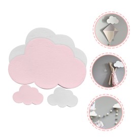 Ipetboom 4pcs Cartoon Cloud Wall Hooks Decorative Wooden Hangers for Bedroom Multi Functional Key Holders for Rooms and Space Saving