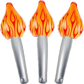 Guoiondw 3 Pieces Inflatable Torch Fun Torch Inflatable for Games,16 inches(Approx. 40.6 cm) Fake Torch Props for Party Decorations Theme Party Sports Competition