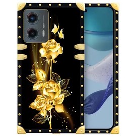 DAIZAG Case Compatible with Moto G 5G 2024,Golden Bouquet Golden Decoration Soft TPU Protective Cover Anti-Scratch