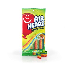 Airheads Xtremes Belts Sour Candy, Rainbow Berry, Non-Melting, Bulk Party Bag, 4.5 oz (Pack of 12)