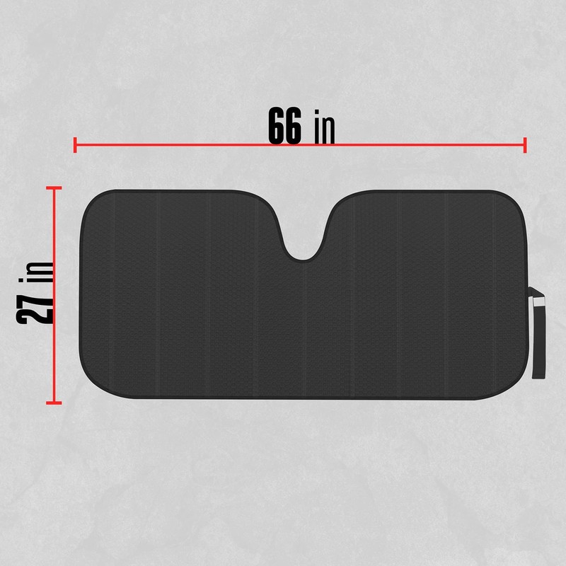 Motor Trend Black Accordion Folding Car Windshield Sun Shade -