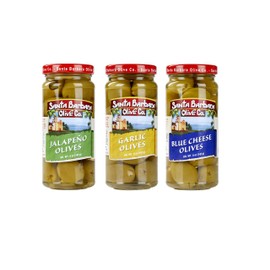 Santa Barbara 3pk Garlic Stuffed, Jalapeno Stuffed & Blue Cheese Stuffed 5oz each